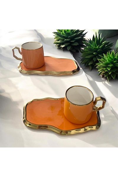partridge store Porcelain Large Coffee Cup with Ikram Plate Set of 2