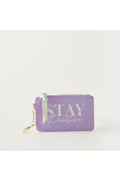 Lifestyle Printed Cardholder with Zip Closure and Keyring