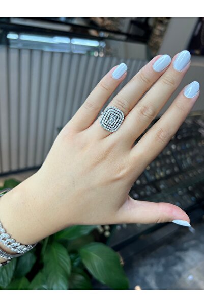 925Silver Baget yüzük( 3 sıra taş)