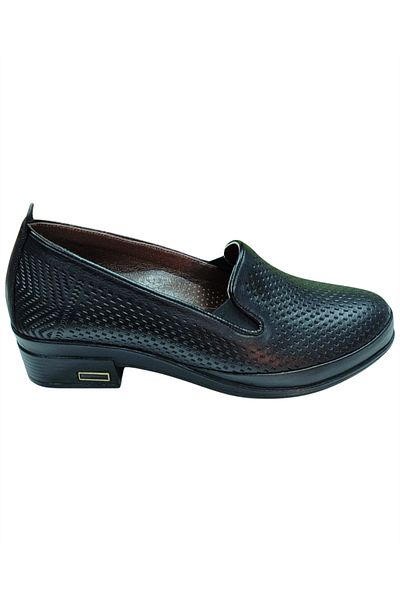 Malawi 81K. Women's Black (36-41) Leather Heeled Comfort Shoes