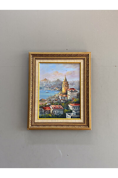 Asmin Sanat Evi GALATA KULESİ MANZARALI YAĞLI BOYA TABLO 40X50 CM
