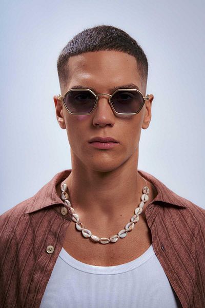 Bilge Karga Vhalen Gold Blue Men's Sunglasses
