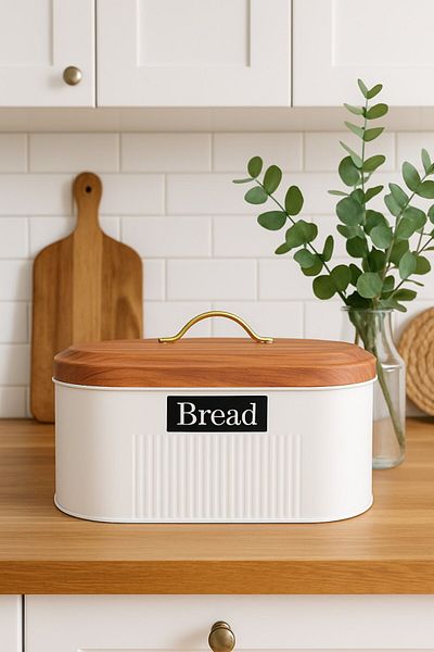 Arma House Modern White Metal Bread & Bread Basket, Metal Bread Basket 34*19*16 cm