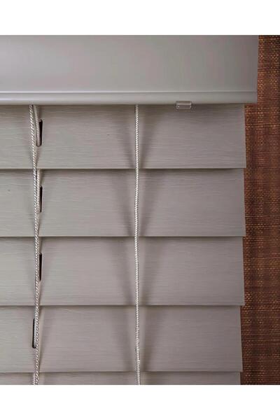 DekoStor Bohem Gri TRW Serisi (TRW 220) Ahşap Görünümlü Jaluzi Perde 50mm (en...