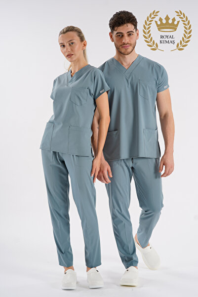 Lion Üniforma Dr.greys Model Green Green Royal Double Way Sa likrom Premium P...