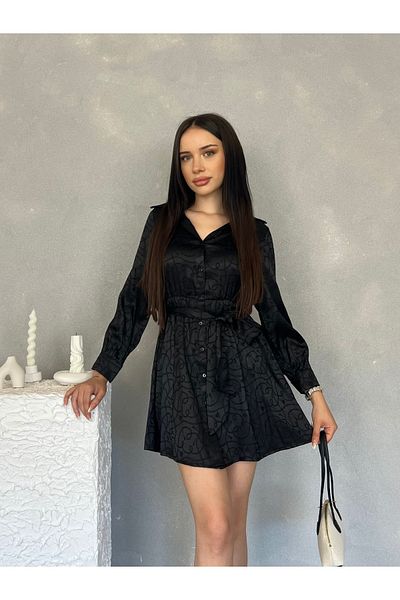 Nesil Belted Jacquard Women's Mini Dress