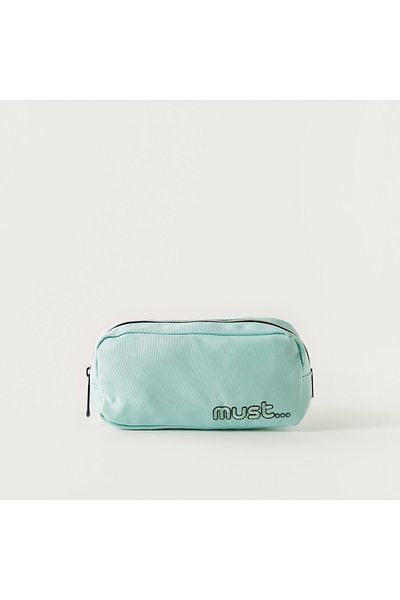 MUST Logo Detail Pencil Pouch with Zip Closure