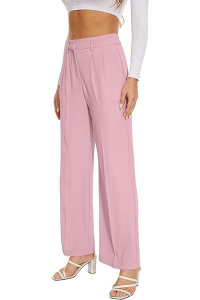 OEM Pantaloni largi pentru femei, talie înaltă elastică, pantaloni de lucru lungi și drepți, pantaloni de afaceri, pantaloni largi