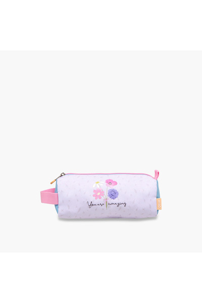 Enso Floral Print Pencil Pouch with Zip Closure
