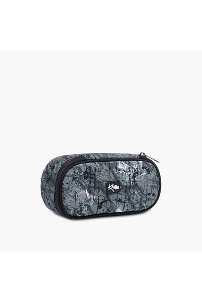 Kaos Graffiti Print Pencil Pouch with Zip Closure