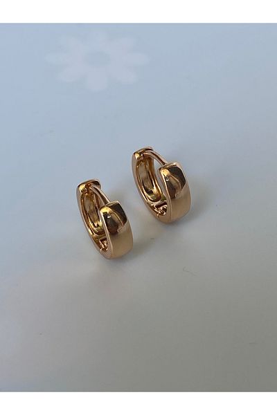 kurukafagift Steel Ring Rose Gold Color Double Earrings