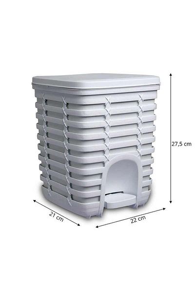 Prima Nova Primanova Palm Pedal Square Trash Can 9 Lt - White