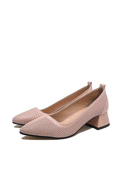 Dogati Women's Low Heeled Shoes in Light Pink Leather by Dogati - MIR 1389