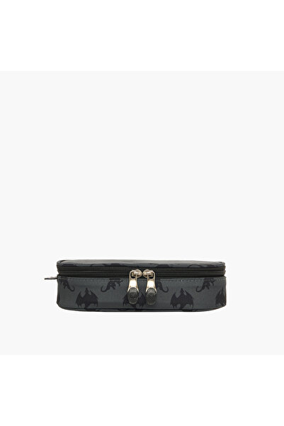 ST Right St.Right Dragon Print Pencil Pouch with Zip Closure