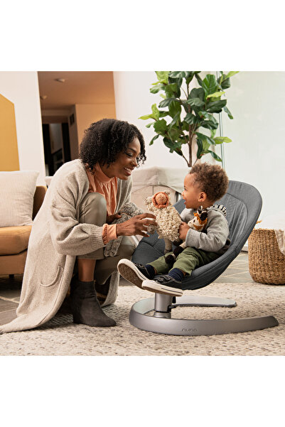 Nuna - Children's rocking chair, with toy bar included, LEAF Grow, Granite