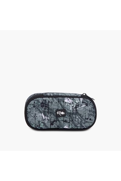 Kaos Graffiti Print Pencil Pouch with Zip Closure