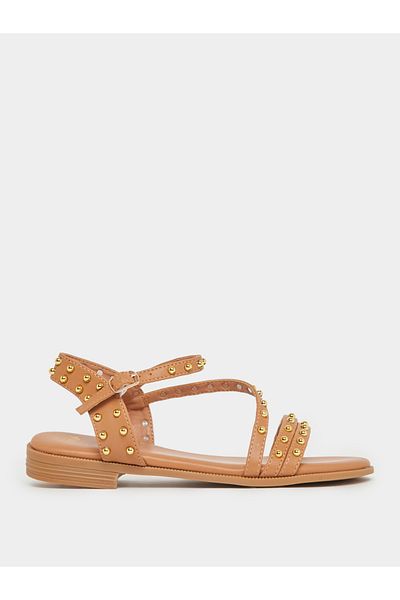 Styli Studded Ankle Strap Sandals