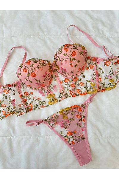 Feruzdesign Pink Daphne Bustier Suit
