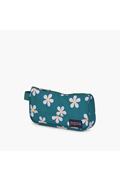 Jansport Floral Print Pencil Case with Zip Closure - Lifetime Warranty