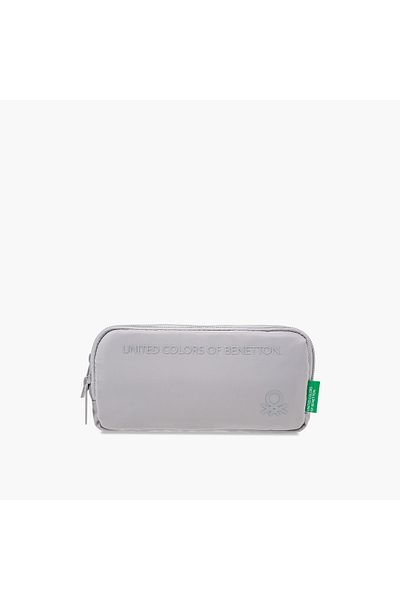 United Colors of Benetton UCB Solid 2-Compartment Pencil Pouch with Zip Closure
