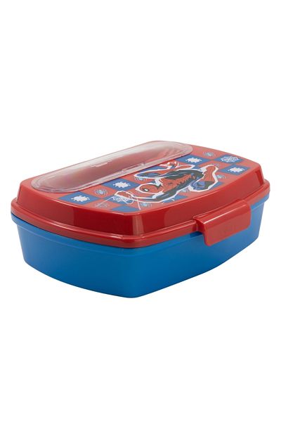 SPIDERMAN Sandwich box with spoon and fork, plastic, BPA-free, multicolor, Arachnid,