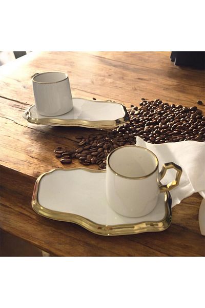 partridge store Porcelain Large Coffee Cup with Ikram Plate Set of 2