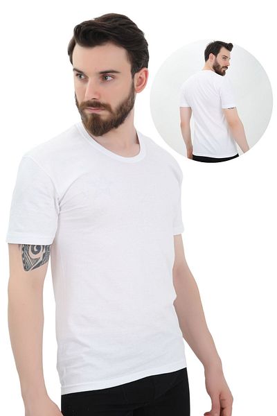 CNT Men's 6-Piece White Crew Neck Combed Cotton Undershirt
