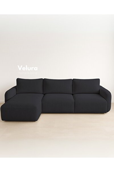 Velura Home & Living Enzo Modern Uzanmalı Köşe Takımı - Gece Mavisi