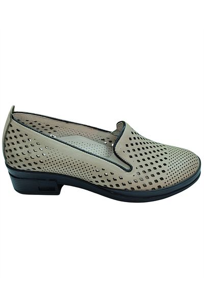 Malawi 82K. Women's Cream (36-41) Leather Heeled Comfort Shoes