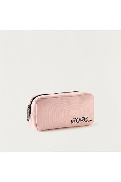 MUST Solid Pencil Pouch with Zip Closure