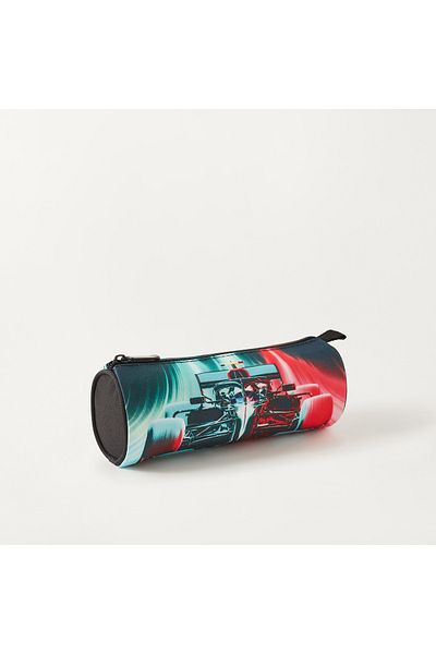 Unique -1 Car Print Pencil Pouch with Zip Closure