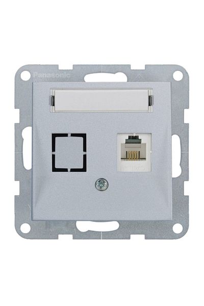 PANASONIC CAT3 TELEPHONE SOCKET with MECHANICAL LABEL KARRE PLUS 55 SILVER