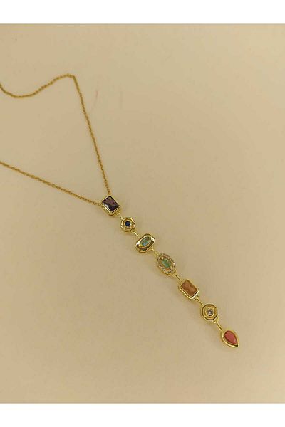 Romea Y Model Silver Color Zircon Stone Stainless Steel Low-Cut Necklace