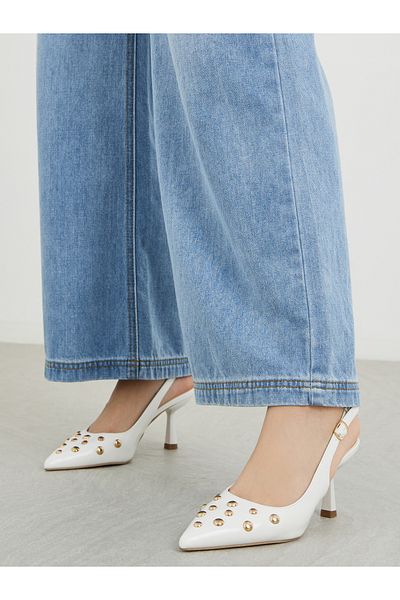 Styli Studded Singback Kitten Heel Pumps