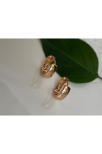 kurukafagift Çelik Halka Rose Gold Renk Çift Küpe