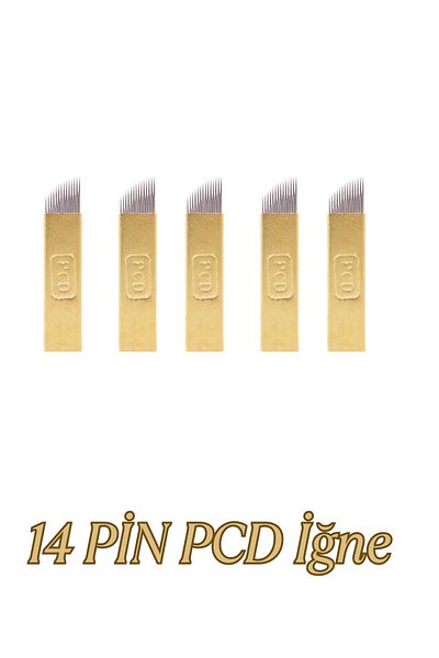 p.c.d Microblading Needle Pcd 14 Pin 5 Pieces Yellow