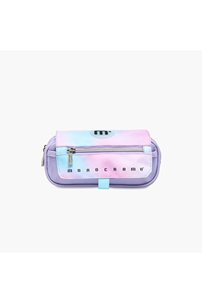 Monocrom Monocromo Tie-Dye Print Pencil Pouch with Flap Closure