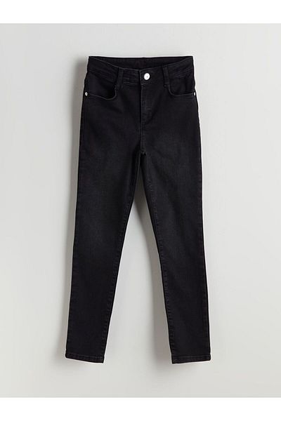 LC Waikiki Lcw Kids Girl's Jeans Trousers with Adjustable Elastic Waist
