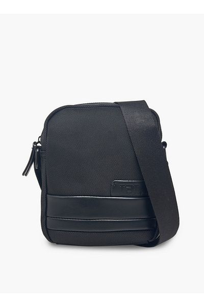 LBL by Shoexpress Men Textured Crossbody Bag with Adjustable Strap and Zip Closure