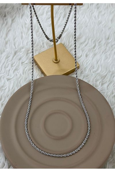 BY YASİN TOPÇU Twisted Rope Model Steel Necklace