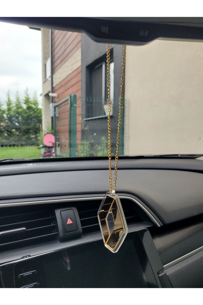 rosfloa rf Pleksi Gold Zincir Askılı Dikiz Aynası Süsü Şık Hediyelik Araç Mar...