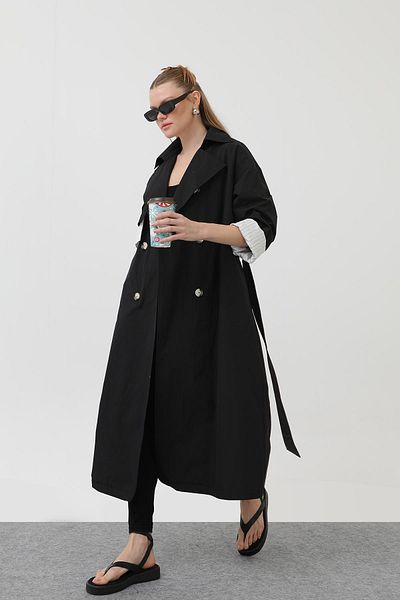 Soul Garni Striped Detail Trench 32141