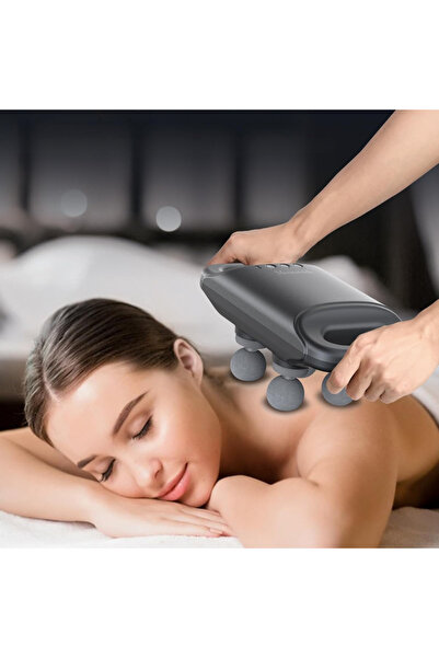 Fırsat7 Silent 4 Heads Massage Gun Ergonomic Deep Tissue Back and Neck Massage Gun Whole Body