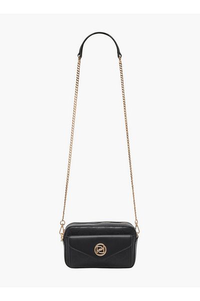 Paprika Monogram Detail Crossbody Bag with Detachable Chain Strap and Zip Closure