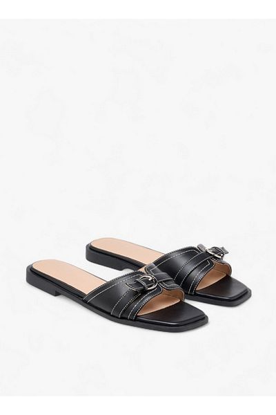 Flora Bella by Shoexpress Women Buckle Accent Slip-On Flat Sandals