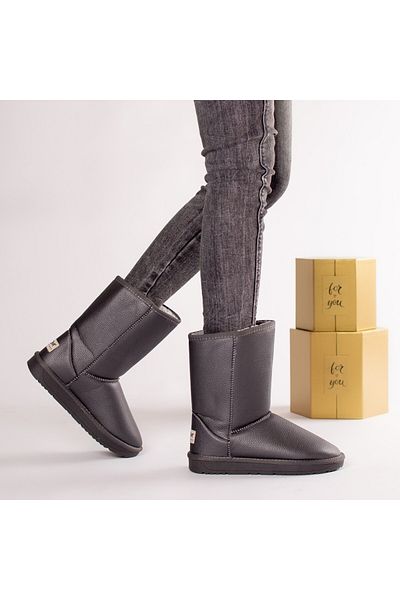 MODA STİL Women's gray fur-lined boots, Karina, 38