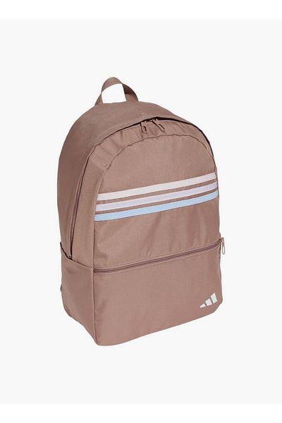 adidas Logo Print School Backpack with Adjustable Straps and Zip Closure