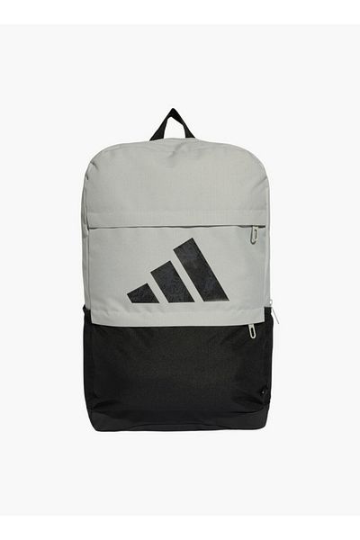 adidas Logo Print School Backpack with Adjustable Straps and Zip Closure