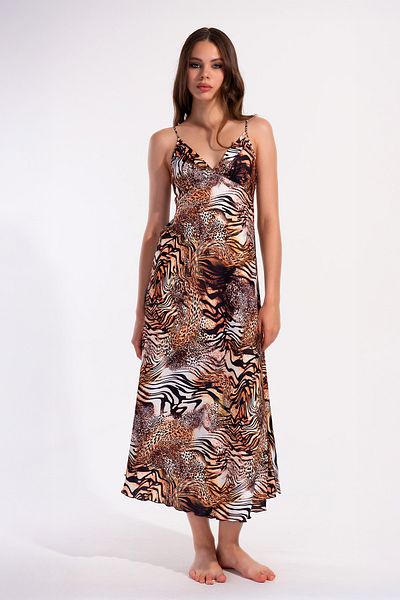 nisaNCa Silk Textured Luxury Satin Long Nightdress – Adjustable Strap, Lace Detail, Box and Dowry