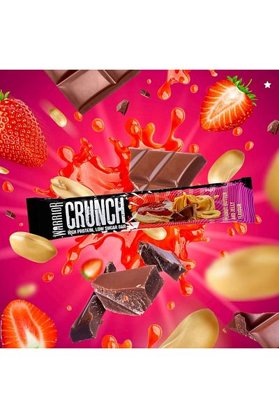 warrior Crunch High Protein Bar – Peanut Butter & Jelly Pack of 12